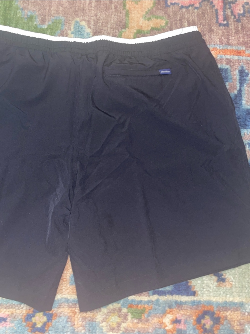 chubbies Black Men's Swim Trunks with White Drawstring - Picture 6 of 7